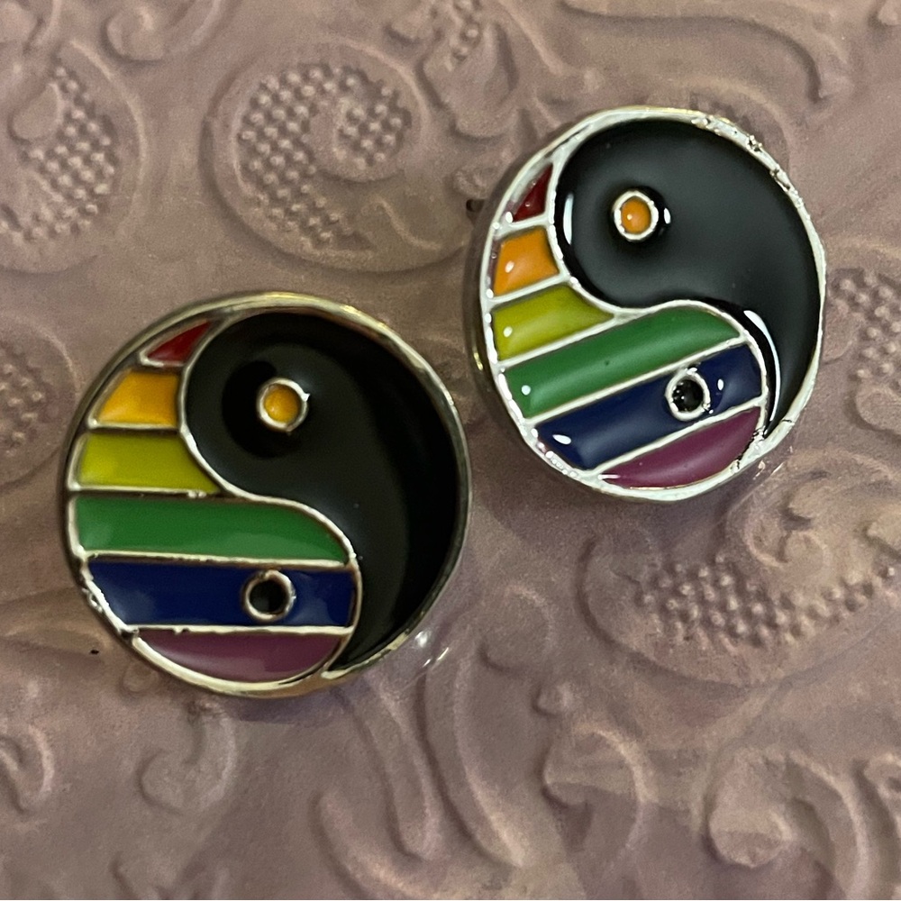 Yin Yang Rainbow Earrings